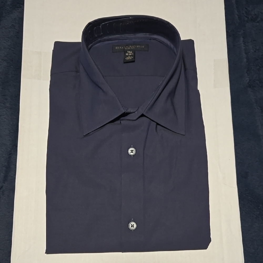 Banana Republic Navy Blue Dress Shirt Classic Style